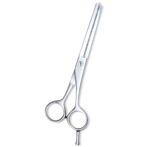 Professional Thinning Scissor. One Blade Teeth and One Blade Razor. Satin Finish.